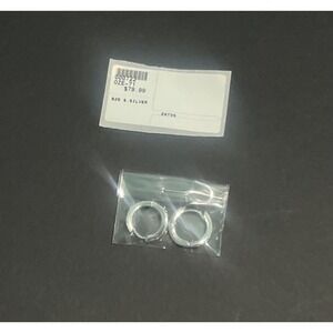 3/4" Silver Hinge wavy Satin Hoops 3mm Thick New 925 Stamped Earrings